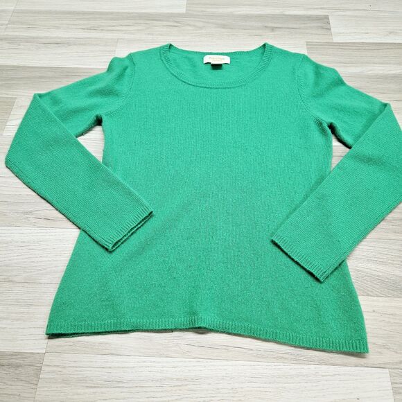 Peck & Peck Womens Green 2 Ply Cashmere Sweater Medium - Picture 2 of 6